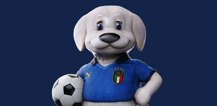 mascotte italia sfondo blu light