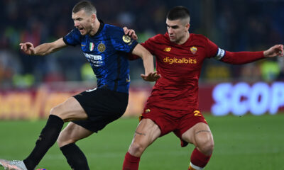 Dzeko Mancini Inter Roma