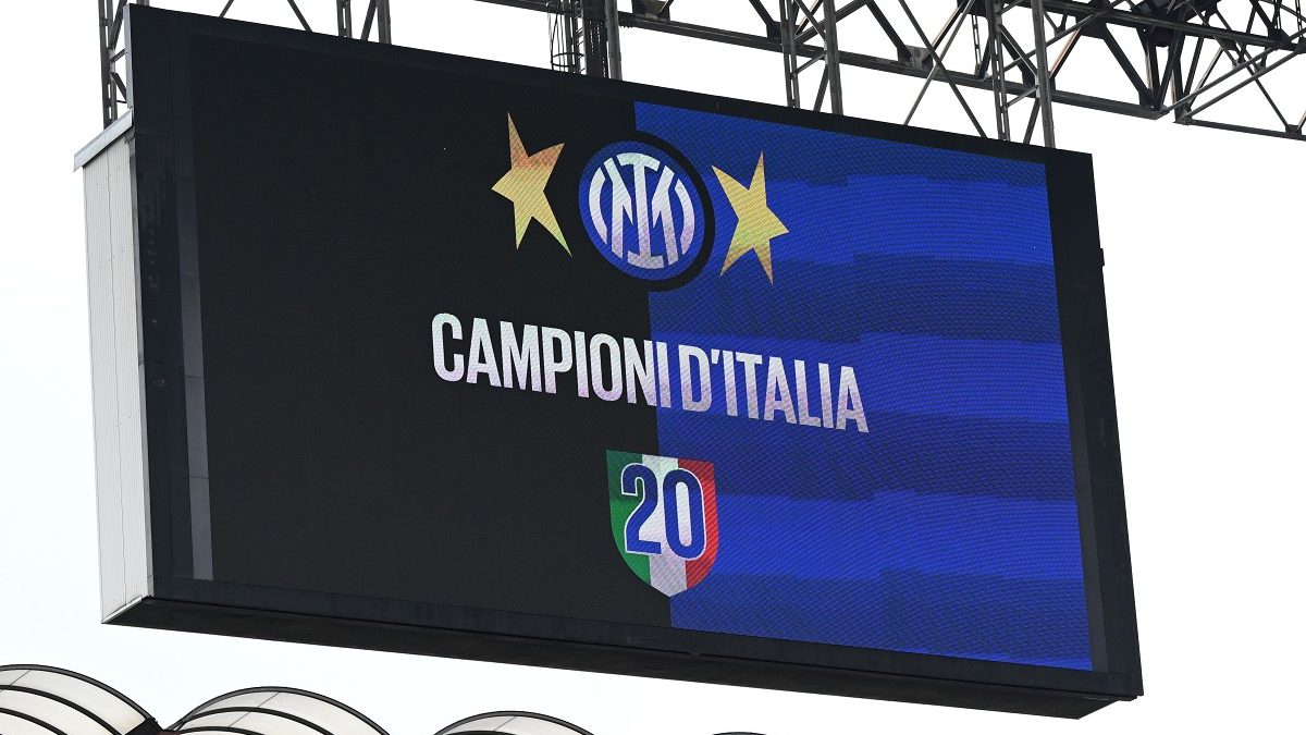 San Siro tabellone Inter campione