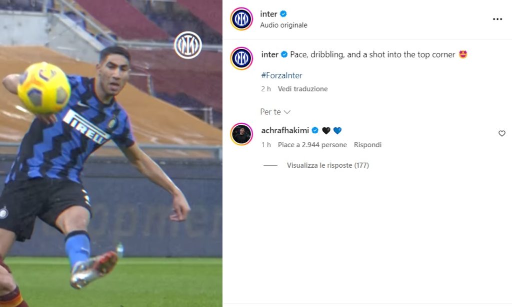 hakimi commento roma inter